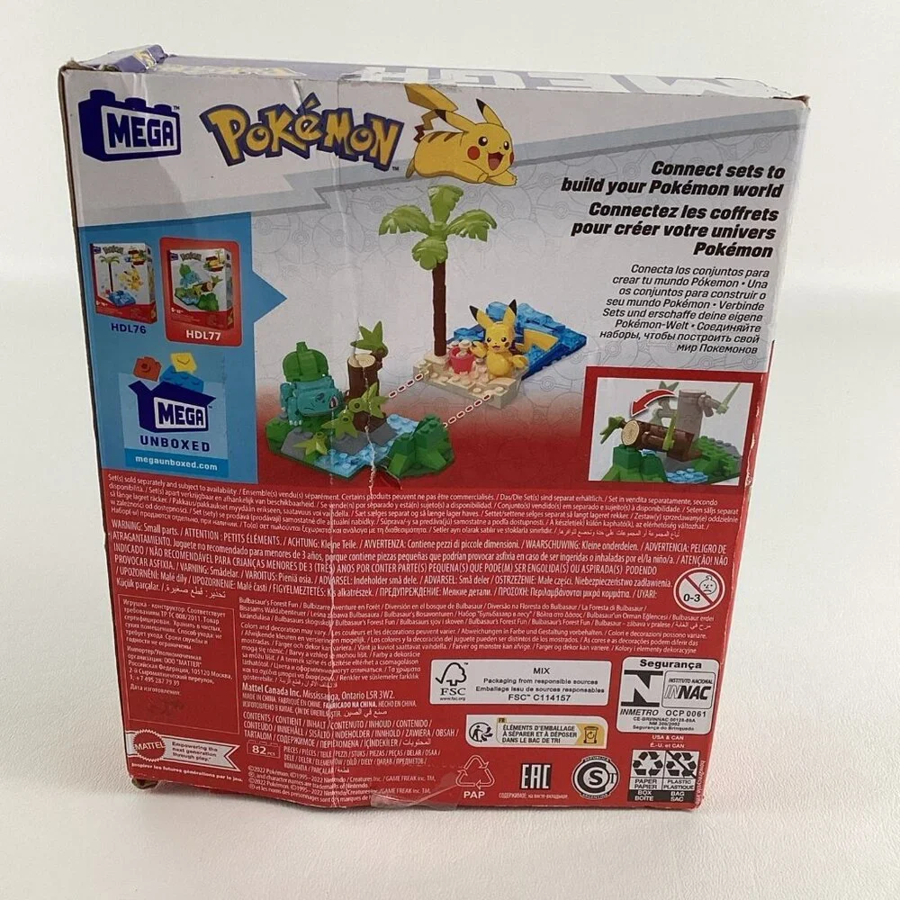 Mega Pokemon Bulbasaur's Forest Fun Building Toy Connect A Set 82 Piece Nintendo